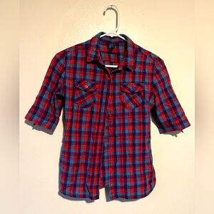 BNY JNS Boys’ Red And Blue Plaid Shirt